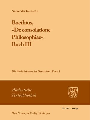 cover image of Boethius, »De consolatione Philosophiae«, Buch 3